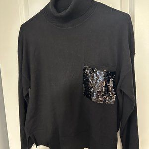 DKNY Knit Sequin Pocket Sweater